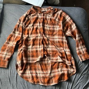 Orange flannel Medium button down shirt